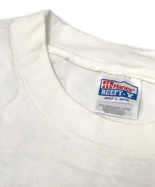 Hanes（ヘインズ）Hanes (ヘインズ) 90'sプリントTシャツ ホワイト サイズ:Lの古着・服飾アイテム