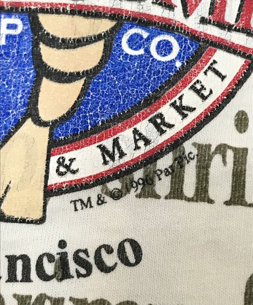 BUBBA GUMP（ババ ガンプ）BUBBA GUMP (ババ ガンプ) 90's総柄プリントTシャツ アイボリー サイズ:XLの古着・服飾アイテム