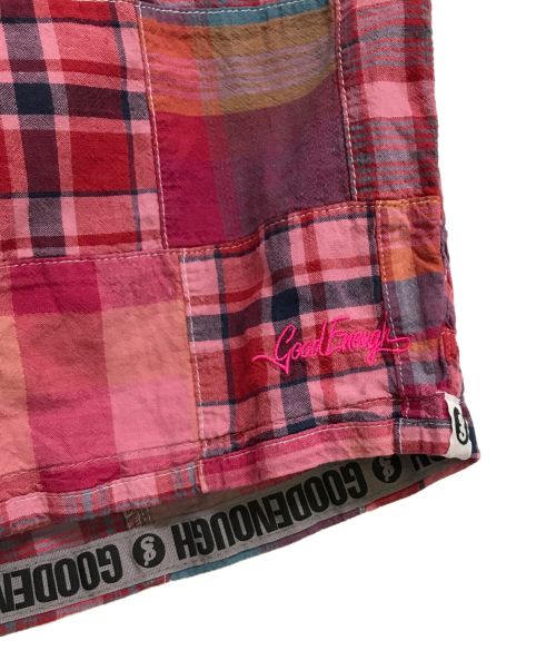 GOODENOUGH（グッドイナフ）GOODENOUGH (グッドイナフ) チェックパッチワークハーフショーツ ピンク サイズ:XLの古着・服飾アイテム