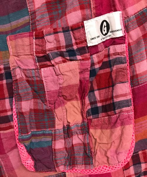 GOODENOUGH（グッドイナフ）GOODENOUGH (グッドイナフ) チェックパッチワークハーフショーツ ピンク サイズ:XLの古着・服飾アイテム