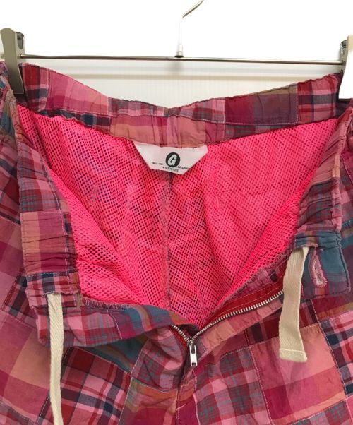 GOODENOUGH（グッドイナフ）GOODENOUGH (グッドイナフ) チェックパッチワークハーフショーツ ピンク サイズ:XLの古着・服飾アイテム