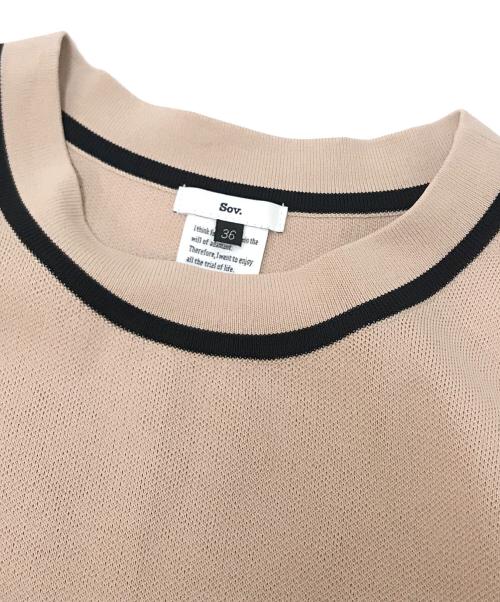 Sov.（ソブ）Sov. (ソブ) 鹿の子ニットワンピース ピンク サイズ:36の古着・服飾アイテム