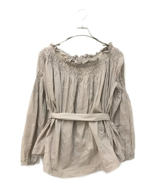 merlette（マーレット）merlette (マーレット) AMIEL OFF-SHOULDER ブラウス ベージュ サイズ:XSの古着・服飾アイテム