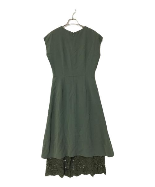 Arobe（アローブ）Arobe (アローブ) 総裏地エンブロイダリーレースレイヤードワンピース オリーブ サイズ:2の古着・服飾アイテム