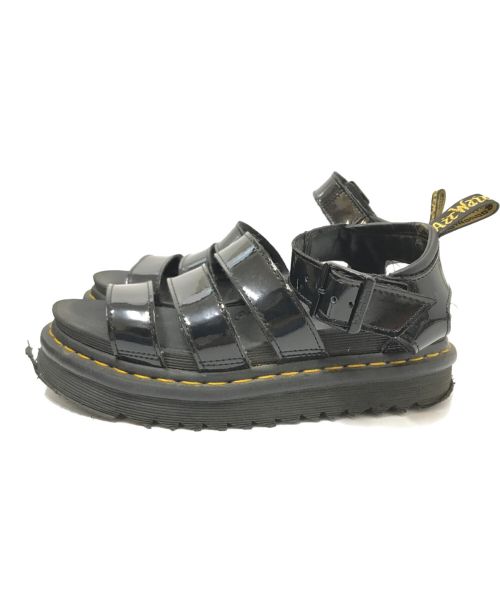 Dr.Martens（ドクターマーチン）Dr.Martens (ドクターマーチン) エナメルストラップサンダル ブラック サイズ:US:6Lの古着・服飾アイテム