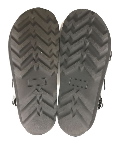 MOHI（モヒ）MOHI (モヒ) ダブルベルト スタッズ ストラップ レザー サンダル ブラック サイズ:37の古着・服飾アイテム