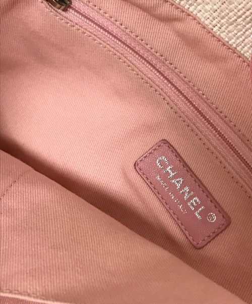 CHANEL（シャネル）CHANEL (シャネル) ドーヴィルライン ミディアムトートMM ピンク×ホワイト サイズ:下記参照の古着・服飾アイテム