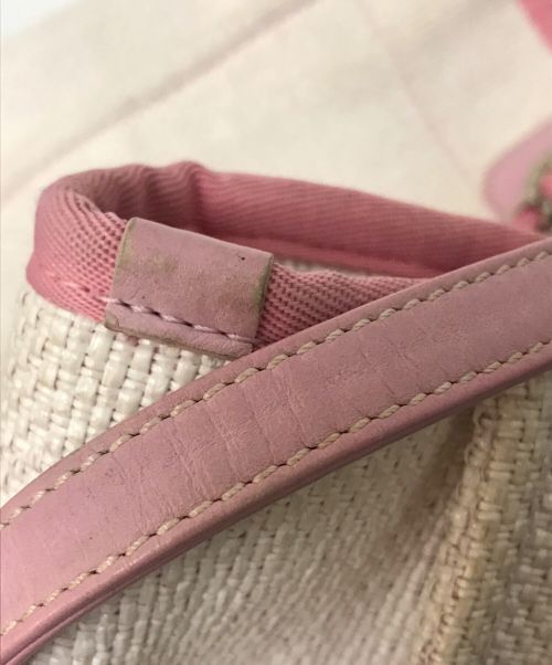 CHANEL（シャネル）CHANEL (シャネル) ドーヴィルライン ミディアムトートMM ピンク×ホワイト サイズ:下記参照の古着・服飾アイテム
