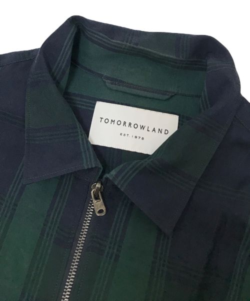 TOMORROW LAND（トゥモローランド）TOMORROW LAND (トゥモローランド) ジップアップチェックシャツジャケット グリーン サイズ:Mの古着・服飾アイテム
