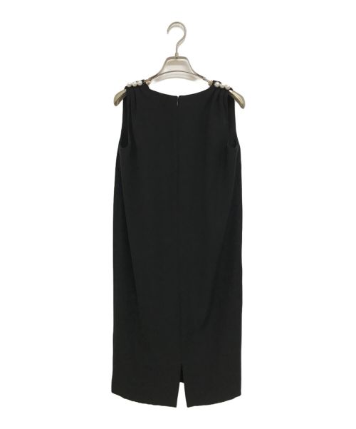 YOKO CHAN（ヨーコチャン）YOKO CHAN (ヨーコチャン) ショルダーパール Vネックノースリーブ ワンピース ブラック サイズ:38の古着・服飾アイテム