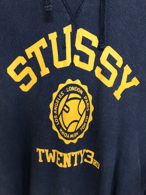 stussy（ステューシー）stussy (ステューシー) カレッジプリントパーカー ネイビー サイズ:Lの古着・服飾アイテム