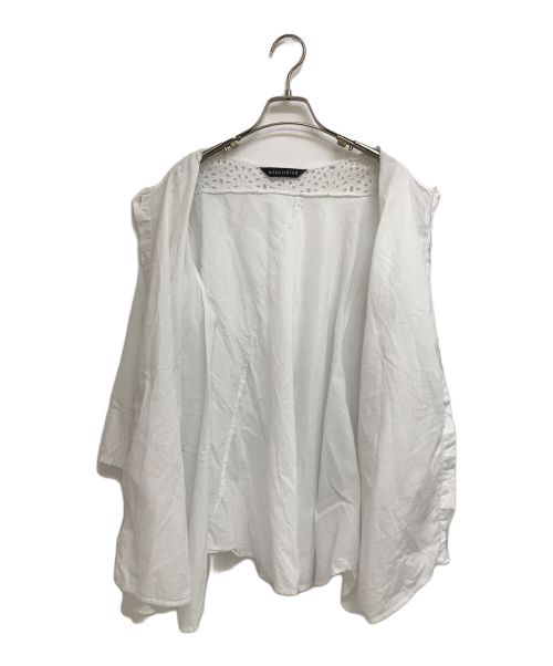 mizuiro-ind（ミズイロインド）mizuiro-ind (ミズイロインド) レース切替コットンシャツブラウス ホワイト サイズ:FREEの古着・服飾アイテム