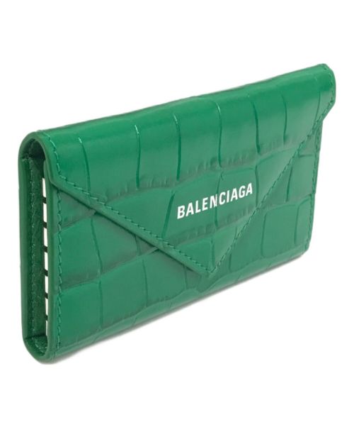 BALENCIAGA（バレンシアガ）BALENCIAGA (バレンシアガ) ペーパー型押し6連キーケース グリーン サイズ:下記参照の古着・服飾アイテム