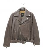 Cinquantaチンクワンタ）の古着「ラムレザーダブルジャケット」｜ブラウン