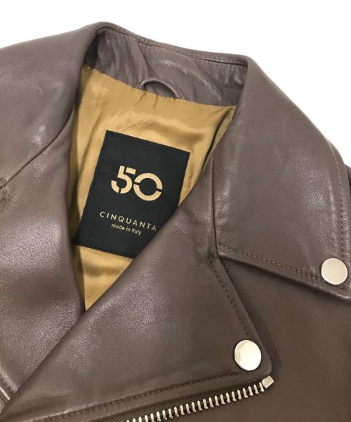 Cinquanta（チンクワンタ）Cinquanta (チンクアンタ) ラムレザーダブルジャケット ブラウン サイズ:38の古着・服飾アイテム