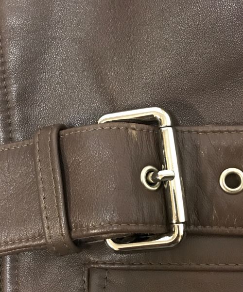 Cinquanta（チンクワンタ）Cinquanta (チンクアンタ) ラムレザーダブルジャケット ブラウン サイズ:38の古着・服飾アイテム