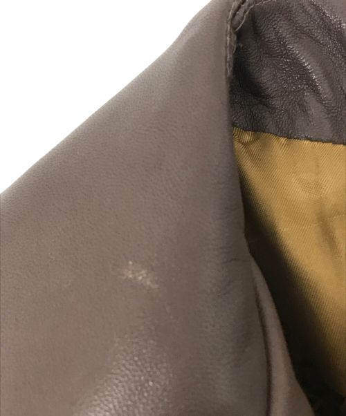 Cinquanta（チンクワンタ）Cinquanta (チンクアンタ) ラムレザーダブルジャケット ブラウン サイズ:38の古着・服飾アイテム