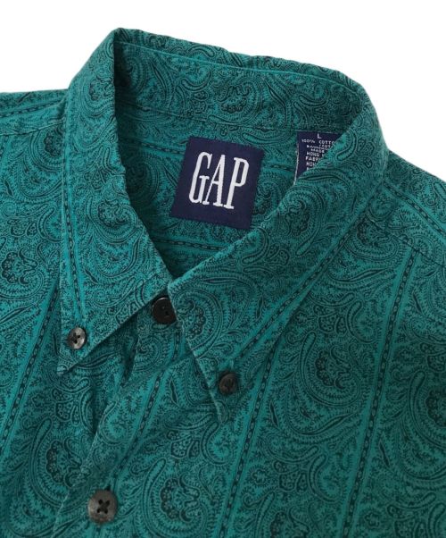 GAP（ギャップ）GAP (ギャップ) ペイズリー柄BDシャツ グリーン サイズ:Lの古着・服飾アイテム