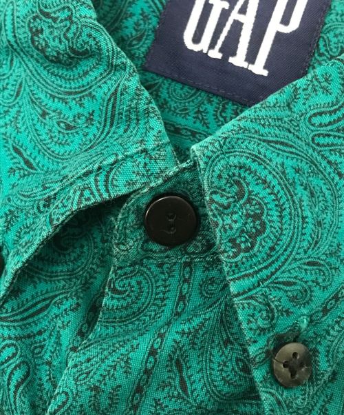 GAP（ギャップ）GAP (ギャップ) ペイズリー柄BDシャツ グリーン サイズ:Lの古着・服飾アイテム