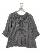 SOLEIAIADOソレイアード）の古着「花柄ブラウス」｜ブラック