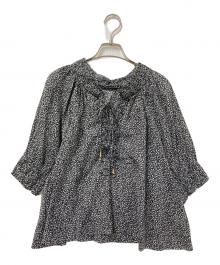 SOLEIAIADO（ソレイアード）の古着「花柄ブラウス」｜ブラック