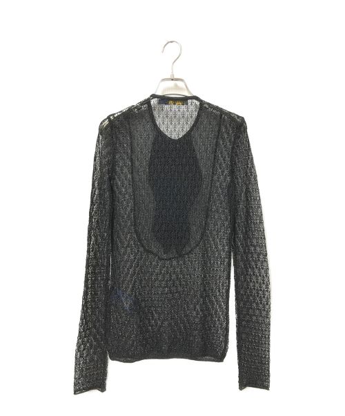 POLO RALPH LAUREN（ポロ・ラルフローレン）POLO RALPH LAUREN (ポロ・ラルフローレン) メッシュフリルカットソー ブラック サイズ:XSの古着・服飾アイテム