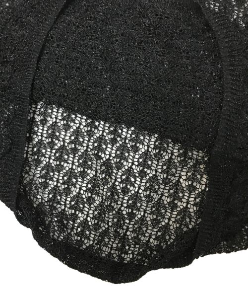 POLO RALPH LAUREN（ポロ・ラルフローレン）POLO RALPH LAUREN (ポロ・ラルフローレン) メッシュフリルカットソー ブラック サイズ:XSの古着・服飾アイテム