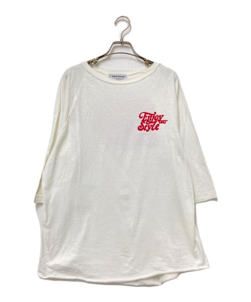 Americana（アメリカーナ）Americana (アメリカーナ) L'appartement (アパルトモン) Print Raglan T-sh ホワイト サイズ:下記参照の古着・服飾アイテム