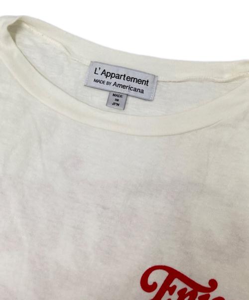 Americana（アメリカーナ）Americana (アメリカーナ) L'appartement (アパルトモン) Print Raglan T-sh ホワイト サイズ:下記参照の古着・服飾アイテム