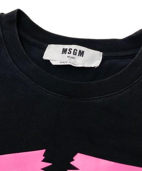 MSGM（エムエスジーエム）MSGM (エムエスジーエム) プリントTシャツ ブラック×ピンク サイズ:Sの古着・服飾アイテム