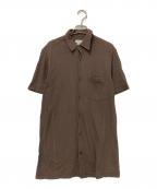 DRIES VAN NOTENドリスヴァンノッテン）の古着「ストライプ半袖ポケットシャツ」｜ブラウン