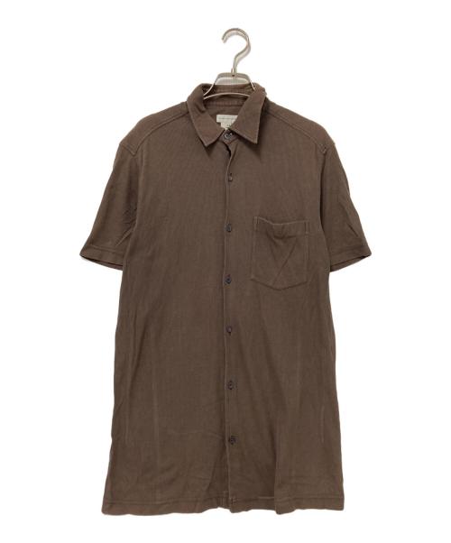 DRIES VAN NOTEN（ドリスヴァンノッテン）DRIES VAN NOTEN (ドリスヴァンノッテン) ストライプ半袖ポケットシャツ ブラウン サイズ:48の古着・服飾アイテム