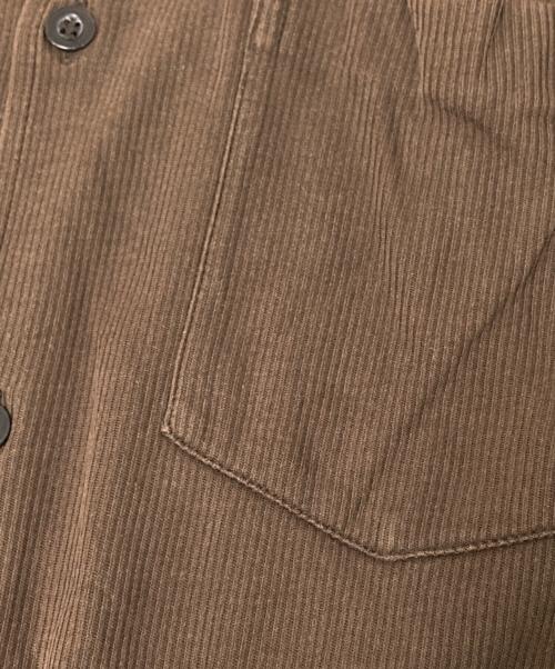 DRIES VAN NOTEN（ドリスヴァンノッテン）DRIES VAN NOTEN (ドリスヴァンノッテン) ストライプ半袖ポケットシャツ ブラウン サイズ:48の古着・服飾アイテム