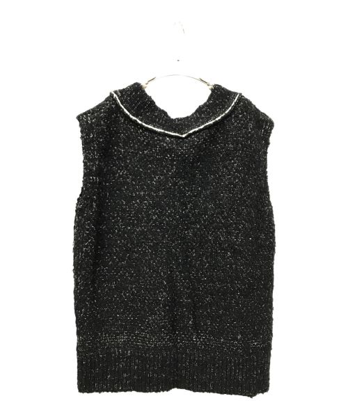 Liyoca（リヨカ）Liyoca (リヨカ) ツイード編みオーバーベスト ブラック サイズ:下記参照の古着・服飾アイテム