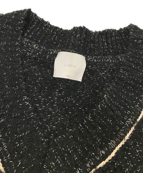 Liyoca（リヨカ）Liyoca (リヨカ) ツイード編みオーバーベスト ブラック サイズ:下記参照の古着・服飾アイテム