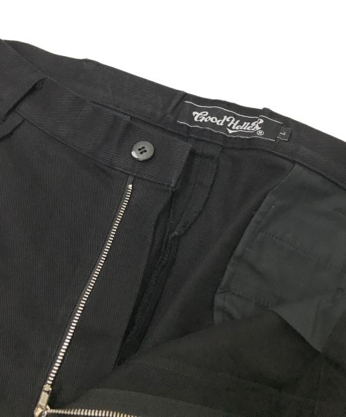 good heller（グッドヘラー）good heller (グッドヘラー) ONE TUCK WIDE STRAIGHT WORK PANTS ブラック サイズ:Lの古着・服飾アイテム