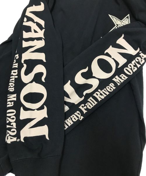 VANSON（バンソン）VANSON (バンソン) 刺繍パーカー ブラック サイズ:Sの古着・服飾アイテム