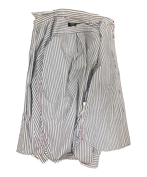 COMME des GARCONS HOMME DEUX（コムデギャルソン オム ドゥ）COMME des GARCONS HOMME DEUX (コムデギャルソン オム ドゥ) ステッチデザインストライプシャツ ブルー サイズ:XXSの古着・服飾アイテム