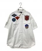 AVIREXアヴィレックス）の古着「TOPGUN SLEEVE SHIRT」｜ホワイト