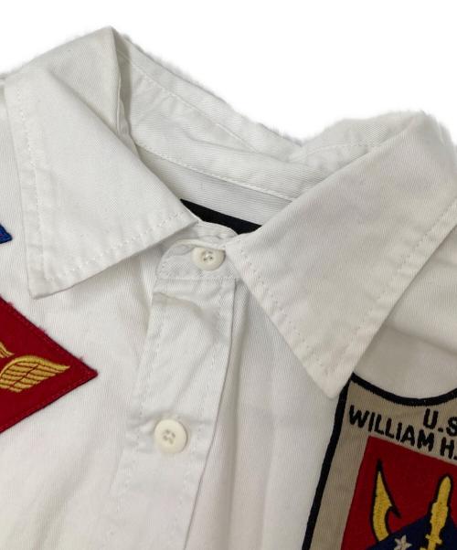 AVIREX（アヴィレックス）AVIREX (アヴィレックス) TOPGUN SLEEVE SHIRT ホワイト サイズ:XLの古着・服飾アイテム