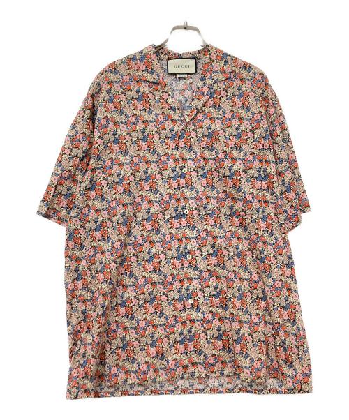 GUCCI（グッチ）GUCCI (グッチ) LIBERTY (リバティ) フローラルボーリング半袖シャツ ピンク サイズ:50の古着・服飾アイテム