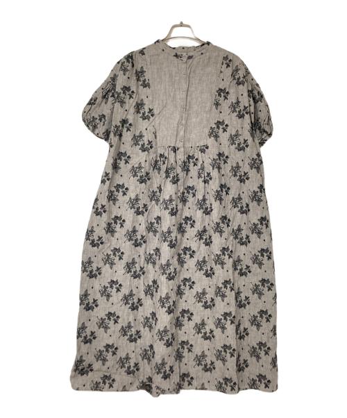 TSUHARU by samansa Mos2（ツハル バイ サマンサモスモス）TSUHARU by samansa Mos2 (ツハル バイ サマンサモスモス) リネン果物柄刺繍ワンピース グレー サイズ:Fの古着・服飾アイテム
