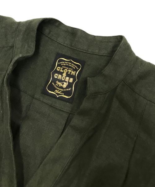 CLOTH&CROSS（クロスアンドクロス）CLOTH&CROSS (クロスアンドクロス) リネンロングワンピース オリーブ サイズ:Fの古着・服飾アイテム