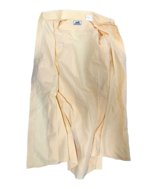 HERMES（エルメス）HERMES (エルメス) ギンガムチェックシャツ オレンジ サイズ:38/15の古着・服飾アイテム