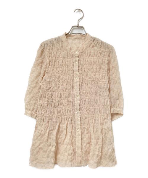 Spick and Span（スピック＆スパン）Spick and Span (スピックアンドスパン) シアーチェックシャーリングブラウス ベージュ サイズ:Fの古着・服飾アイテム