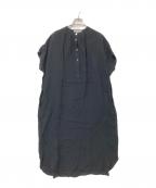 23区ニジュウサンク）の古着「半袖リネンワンピース」｜ブラック