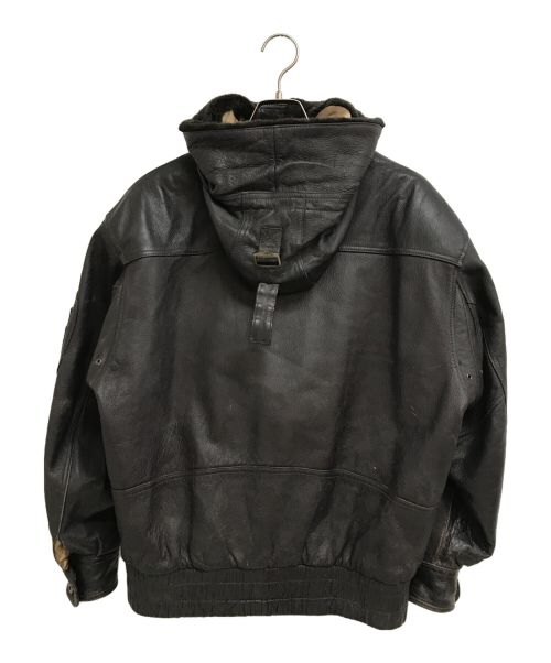 LATGARTH（ラットガース）LATGARTH (ラットガース) カウレザーフーデッドジャケット ダークブラウン サイズ:Freeの古着・服飾アイテム