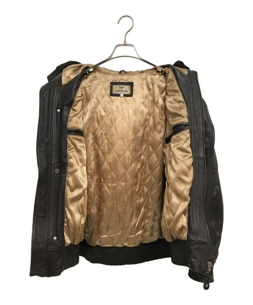 LATGARTH（ラットガース）LATGARTH (ラットガース) カウレザーフーデッドジャケット ダークブラウン サイズ:Freeの古着・服飾アイテム