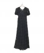 CLANEクラネ）の古着「LACE MINI PUFF SLEEVE ONEPIECE」｜ブラック