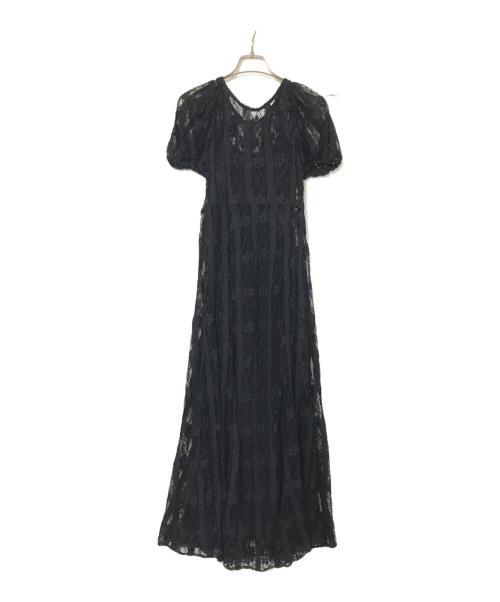 CLANE（クラネ）CLANE (クラネ) LACE MINI PUFF SLEEVE ONEPIECE ブラックの古着・服飾アイテム